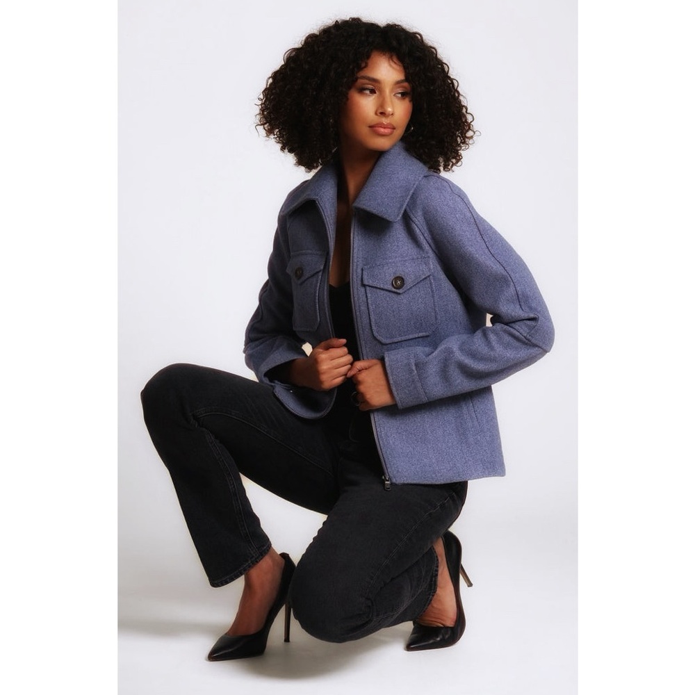 Avec Les Filles Zip-Up Utility Blue Gray Jacket Size XS / S